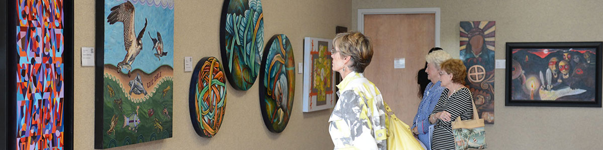 guests view Pryor Gallery exhibit