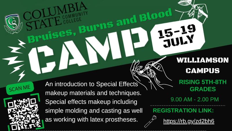Special Effects Makeup Workshop Camp for Rising 5th - 8th Graders