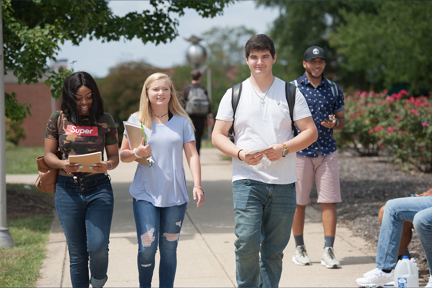 Students walking