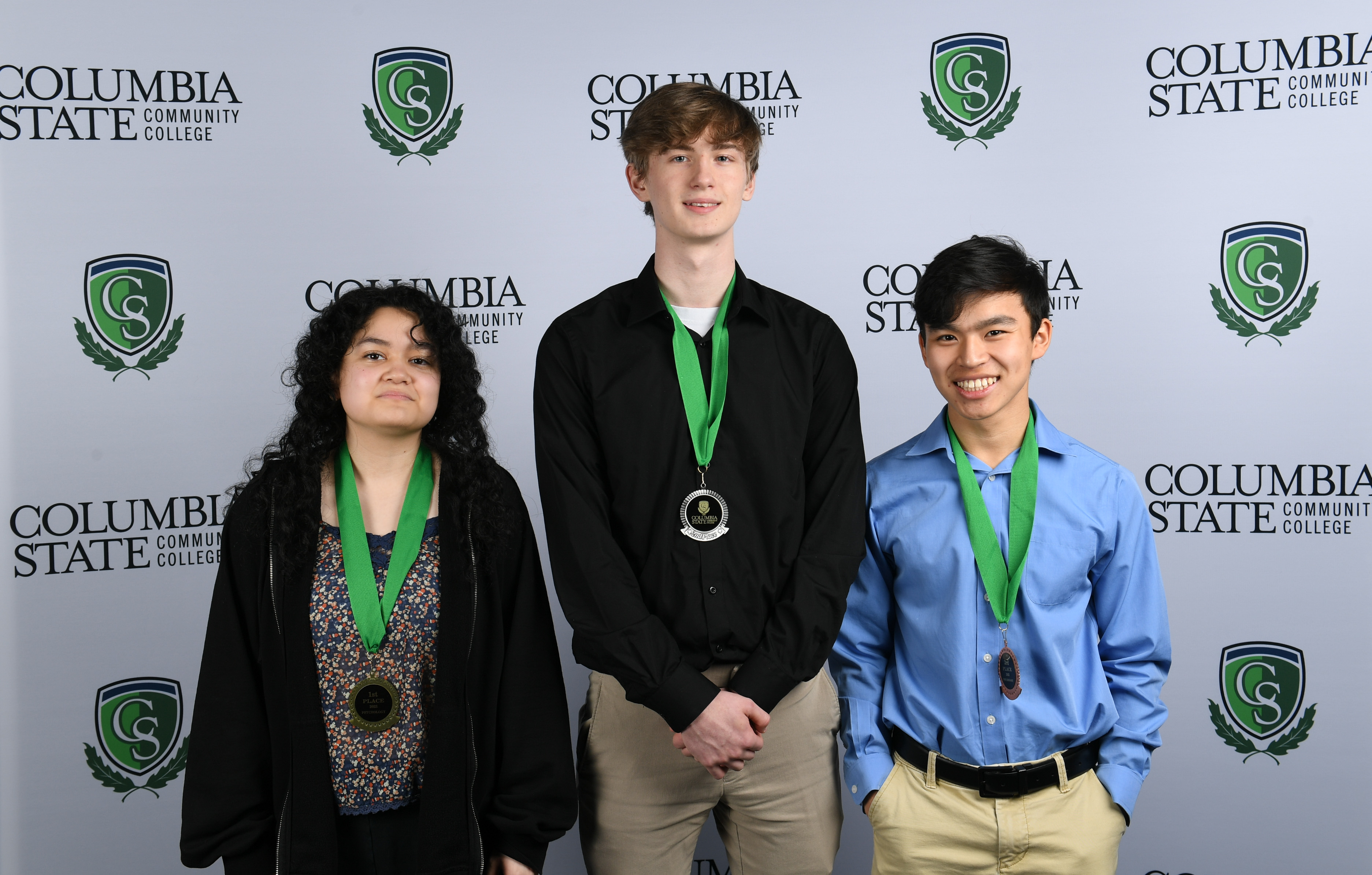 Psychology Winners (left to right): First place winner, Francia Zoe Galeas of Summit High School; second place winner, Aaron McKey of Loretto High School; and third place winner, Max Bottoms of Loretto High School.