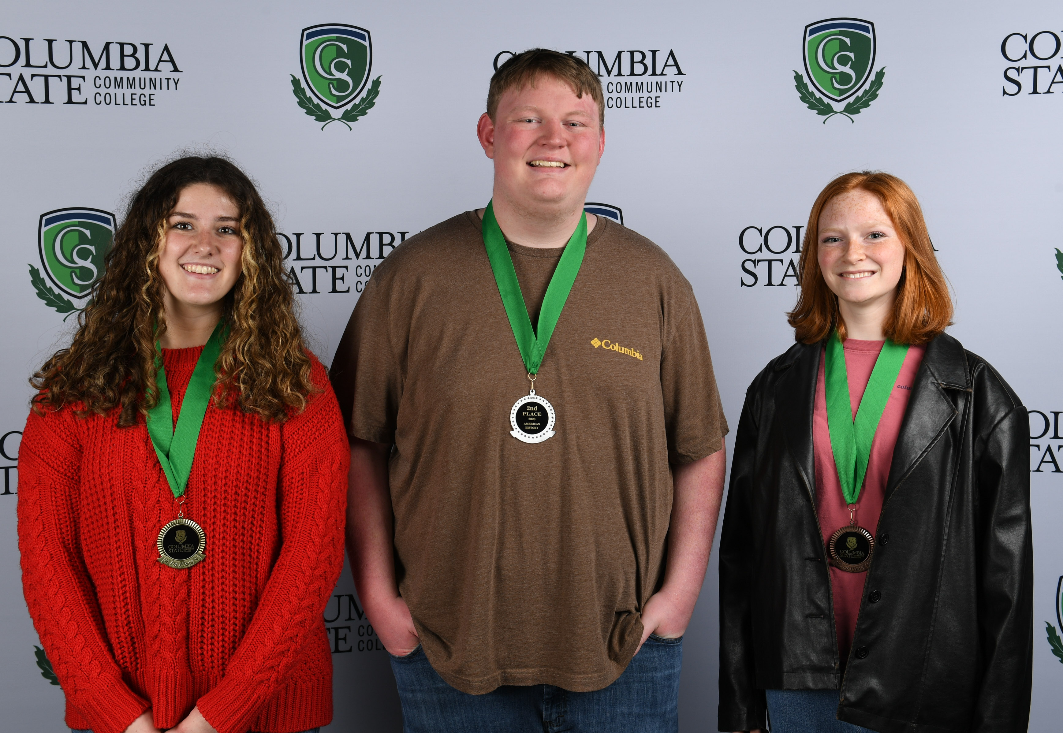 American History Winners (left to right): First place winner, Sara Martin of Columbia Academy; second place winner, Cannon Rogers of Santa Fe Unit School; and third place winner, Lillie Pearce of Columbia Academy.