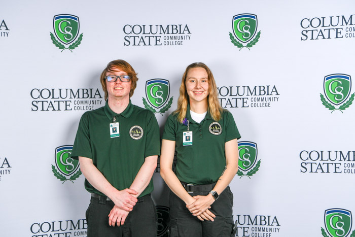 Pictured (left to right): Rutherford County advanced emergency medical technician graduates Ian Neal and Emily H. Hunt.