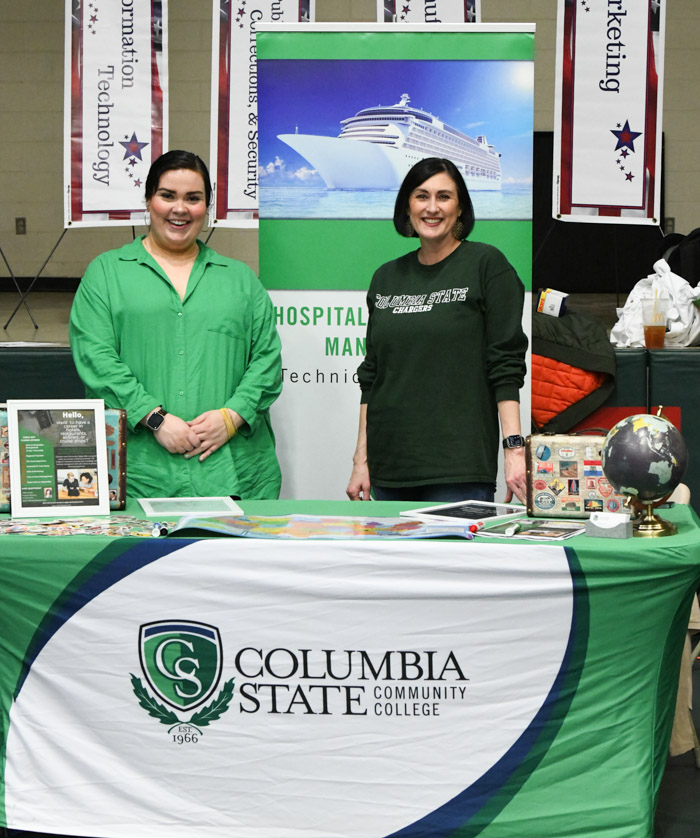 Columbia State Hospitality and Tourism table at the 8th Grade Career Fair.