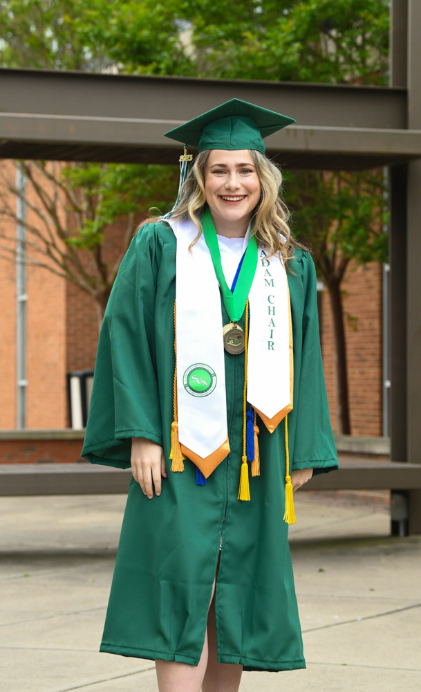 Washington native Lydia Knobloch graduated Magna Cum Laude with an Associate of Science degree in political science. A Tennessee Promise recipient, she began her time at Columbia State as a dual-enrolled student. Knobloch served as Madam-Chair and as an At-Large Representative for the Student Government Association, as well as Phi Theta Kappa honor society president. She also is a member of the President’s Leadership Society, participated in the Tennessee Intercollegiate State Legislature and is the recipient of the 2023 SGA President’s Award. Next, she plans to attend Lipscomb University on a full-ride scholarship and eventually become a lawyer and politician. “The clubs I was part of during my time at Columbia State taught me leadership skills and provided immersive experiences in the career field I want to pursue.”