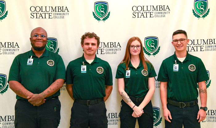 Pictured (left to right): Davidson County advanced emergency medical technician graduates Kendall Evans, Graydon Wilson, Taylor Hicks and Elijah Thomason.