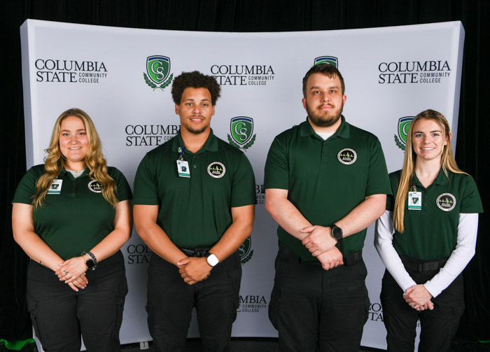 Pictured (left to right): Williamson County advanced emergency medical technician graduates Diana Clouse, Quentin Brock-Compton, Jacob Smith and Shannon McTaggart.