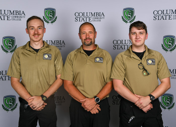 Pictured (left to right): Dickson County paramedic graduates Chandler Mangrum, Joshua Harrell and Daniel Hafner.