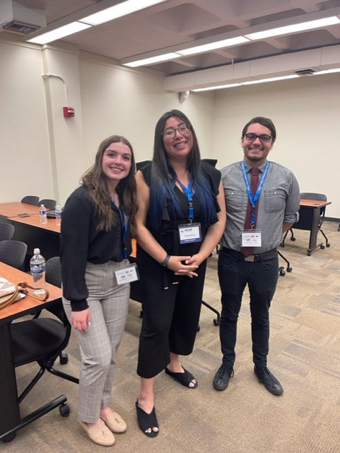 Pictured (left to right) Annaleisa Matzirakis of Franklin, Miriam Galindo of Brentwood and James Bautista of Chapel Hill presenting at the National Conference on Undergraduate Research in Eau Claire, Wisconsin.