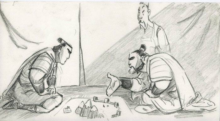"Shang Gets His Orders" Mulan Storyboard by Tim Hodge