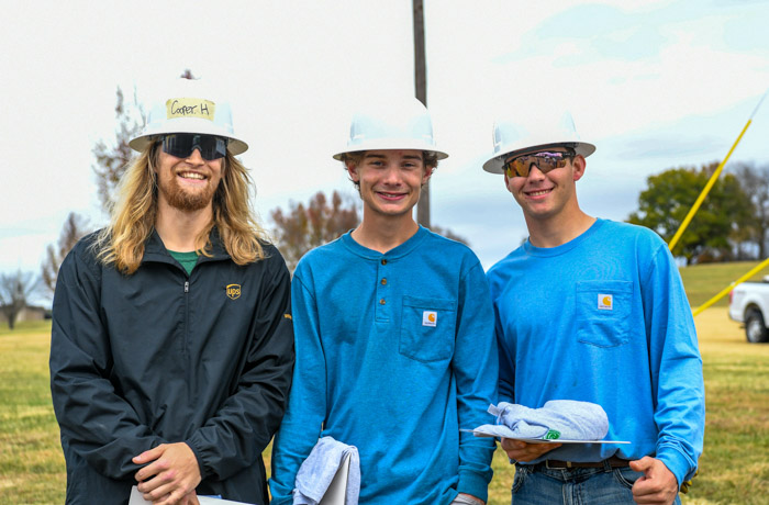 Pictured (left to right): Columbia State Community College Pre-Apprentice Lineworker Academy Mini-Rodeo overall winners Cooper Hicks from Nashville in first place, Craig Delk from Hampshire in third place, and Brayden Chunn from Greenbrier in second place.