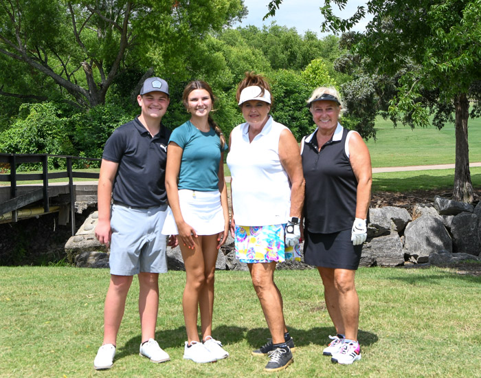 Pictured (left to right): Third flight, first place winners Kannon Blalock, Maggie Brown, Patty Parsons and Lynn Stockstill.
