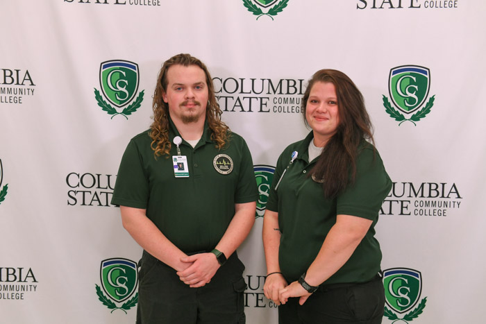 Pictured (left to right): Lawrence County advanced emergency medical technician graduates Caleb E. Staggs and Chelsey L. Adams.