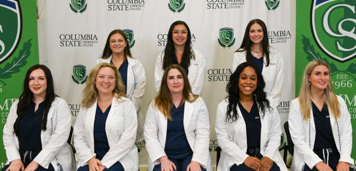 Pictured (standing, left to right): Maury County graduates Seivynn Teran, Isabella Davila and Mallory Loveless. Sitting (left to right): Alyssa Hopkins, Danielle Herbig, Amanda Hartley, Sonjae James and Olivia Myers. Not pictured: Steven Parker.