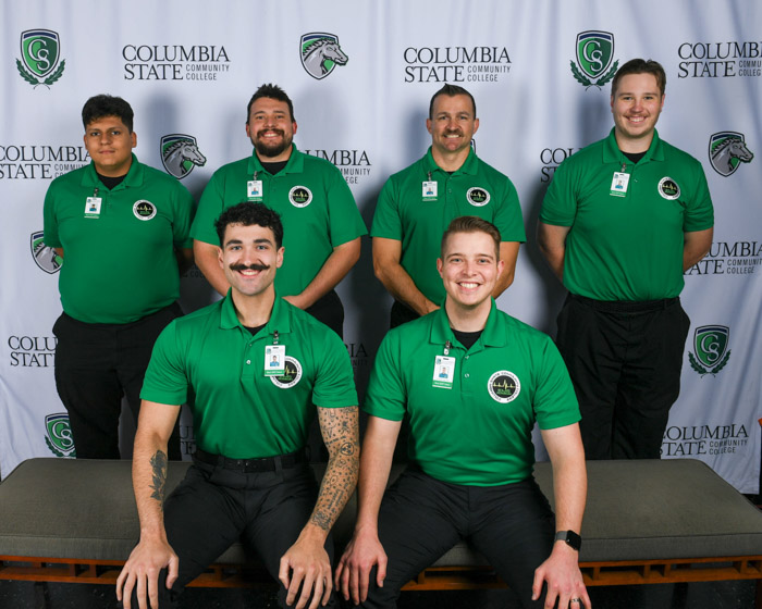 Pictured (left to right, back row): Maury County emergency medical technician graduates Miguel Ponce, Kevin Medina, Justin Hyde and Joshua Byers. Pictured (left to right, front row) Ethan Pitton and Chandler Bachan.
