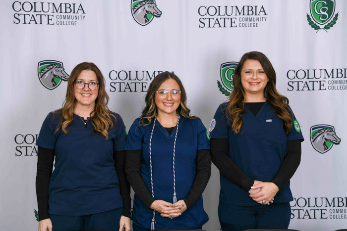 Pictured (left to right): Marshall County graduates Jennifer Scribner, Lyric Patin and Kelsey King