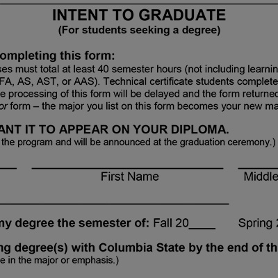 click to open intent to graduate form