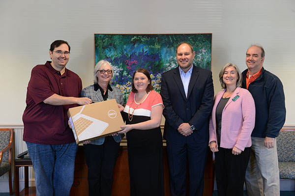 Student receives laptop